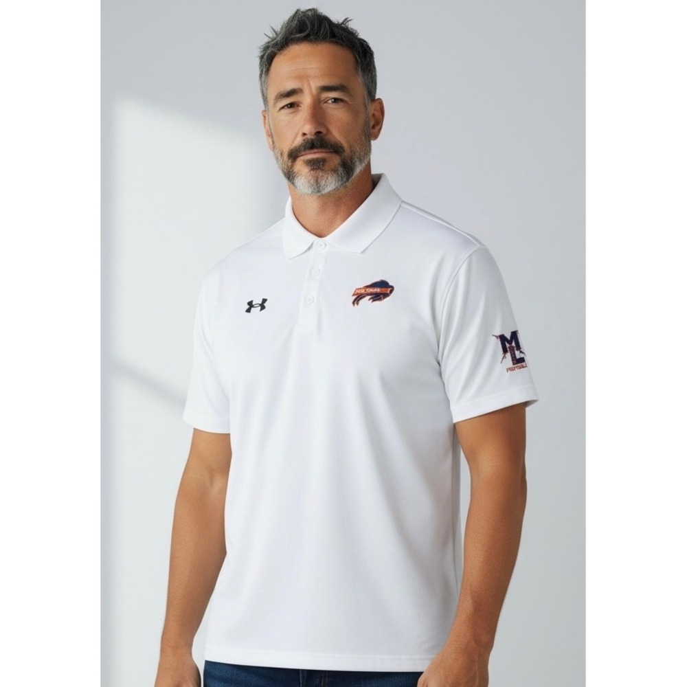 MARSHALL UNIVERSITY The Herd Football Mens 2XL White Polo Shirt Under Armour